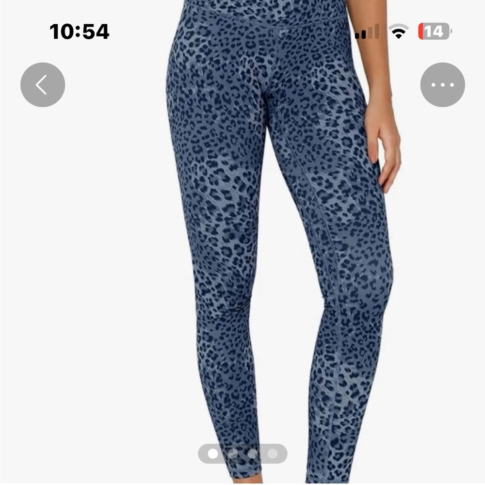 Blue Leopard Print Leggings